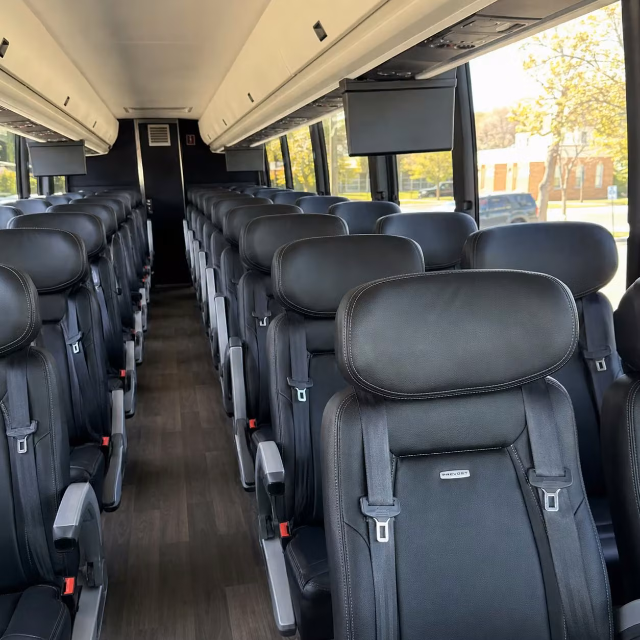clinton charter bus interior